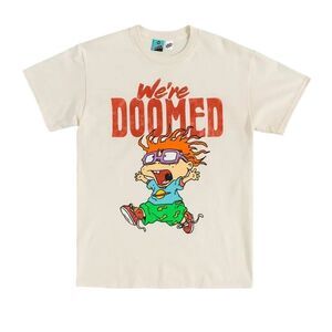 Rugrats Unisex Adult We�'re Doomed Chuckie T-Shirt / Natural
